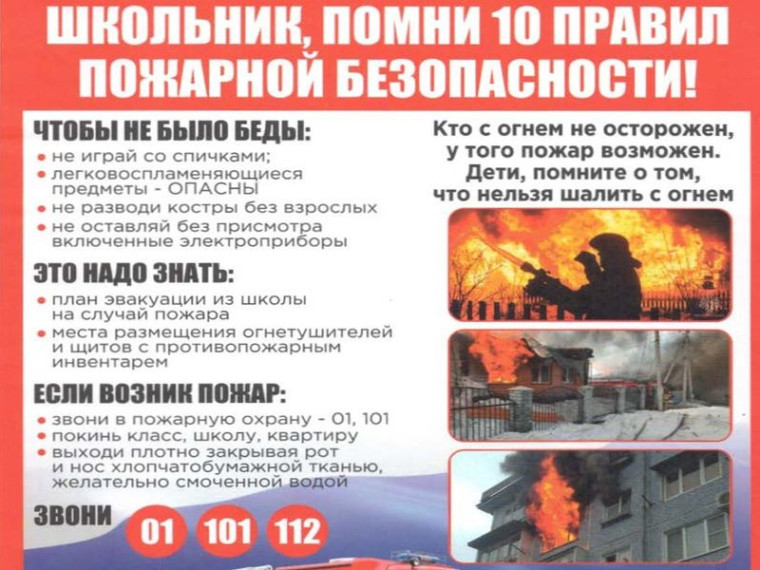 Памятки по пожарной безопасности.